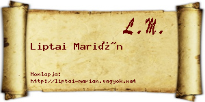 Liptai Marián névjegykártya